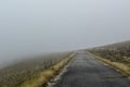 Road lost in the fog on the mountain, in Viseu Royalty Free Stock Photo