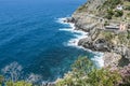 The road of love between Riomaggiore and Manarola in Cinque Terre Royalty Free Stock Photo