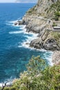 The road of love between Riomaggiore and Manarola in Cinque Terre Royalty Free Stock Photo