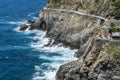 The road of love between Riomaggiore and Manarola in Cinque Terre Royalty Free Stock Photo