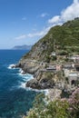 The road of love between Riomaggiore and Manarola in Cinque Terre Royalty Free Stock Photo