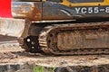 YUCHAI YC55-8 Excavator. Road Maintenance Works in Russia.