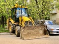 JCB Tractor in Russia. Royalty Free Stock Photo