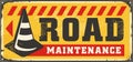 Road maintenance warning sign Royalty Free Stock Photo