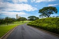 Road at the Manila American Cemetery & Memorial, in Taguig, Metro Manila, The Philippines.