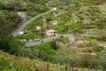 Road with many turns tackling a steep hill. Royalty Free Stock Photo