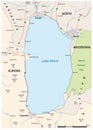 road map of Albanian and North Macedonian Lake Ohrid
