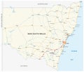 Road map of the Australian state New South Wales map Royalty Free Stock Photo