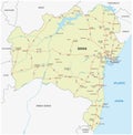 Road map of the brazilian state bahia