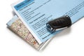 Road map and car key Royalty Free Stock Photo