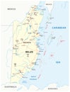 Road map of the Central American state Belize Royalty Free Stock Photo