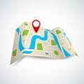 Road Map for GPS Application Royalty Free Stock Photo