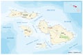 Road map of the Hawaiian Islands of Maui, Molokai, Lanai and Kahoolawe