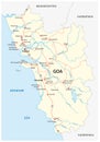 Road map of the Indian state of Goa