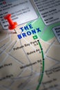 The Bronx in New York City marked on a map with a pin
