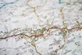 Road map over Brunico in Italy Royalty Free Stock Photo