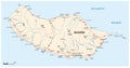 Road map of the Portuguese island of Madeira