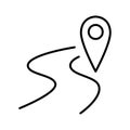 Road map relocation icon. Map marker pointer. GPS location symbol