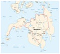 Road map of the second largest Philippine islands Mindanao