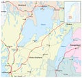 Road Map of the Swedish lakes VÃ¤nern and VÃ¤ttern