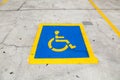 Road marking for a disabled parking space Royalty Free Stock Photo