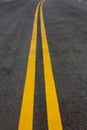 Road Marking - Double Yellow Lines Royalty Free Stock Photo