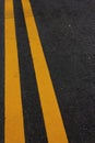 Road Marking - Double Yellow Lines Royalty Free Stock Photo