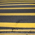 Road Marking - Many Yellow Lines Royalty Free Stock Photo