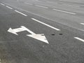 Road markings arrow