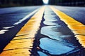 road markings highlight the detailed patterns and textures of pa