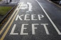 Road markings keep left