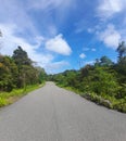 The road in Maybrat is so beautiful during the day Royalty Free Stock Photo