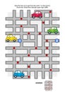 Road maze with taxi car Royalty Free Stock Photo