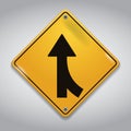 road merge from right sign. Vector illustration decorative design Royalty Free Stock Photo