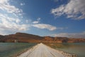 The road in the middle of the Dead sea Royalty Free Stock Photo