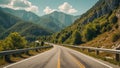 road in the middle the mountains in Montenegro journey summer travel tranquility Royalty Free Stock Photo