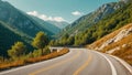 road in the middle the mountains in Montenegro