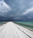 The road in the middle of the sea Royalty Free Stock Photo