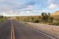 On the road in Mojave National Preserve Royalty Free Stock Photo