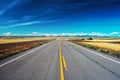 Empty Road with blue sky in Montana Royalty Free Stock Photo