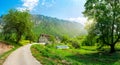 Road near monastery Dobrilovina Royalty Free Stock Photo