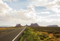 On the Road Monument Valley panorama - Arizona, AZ Royalty Free Stock Photo