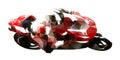 Road motorcycle racing, polygonal vector illustration