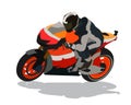 Road motorcycle racing, vector illustration