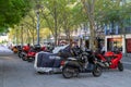 An on-road motorcycles parking area Royalty Free Stock Photo