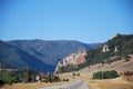 Road in Mountain Landscape in the Bighorn Mountains, Wyoming Royalty Free Stock Photo