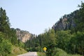 Road in Mountain Landscape in the Black Hills, South Dakota Royalty Free Stock Photo