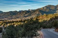 Road in mountain landscape pikes peak colorado Royalty Free Stock Photo