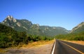 Road and mountains in nuevo leon, mexico I Royalty Free Stock Photo