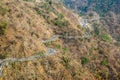 Road on the mountains of Bhimtal Nainital Royalty Free Stock Photo